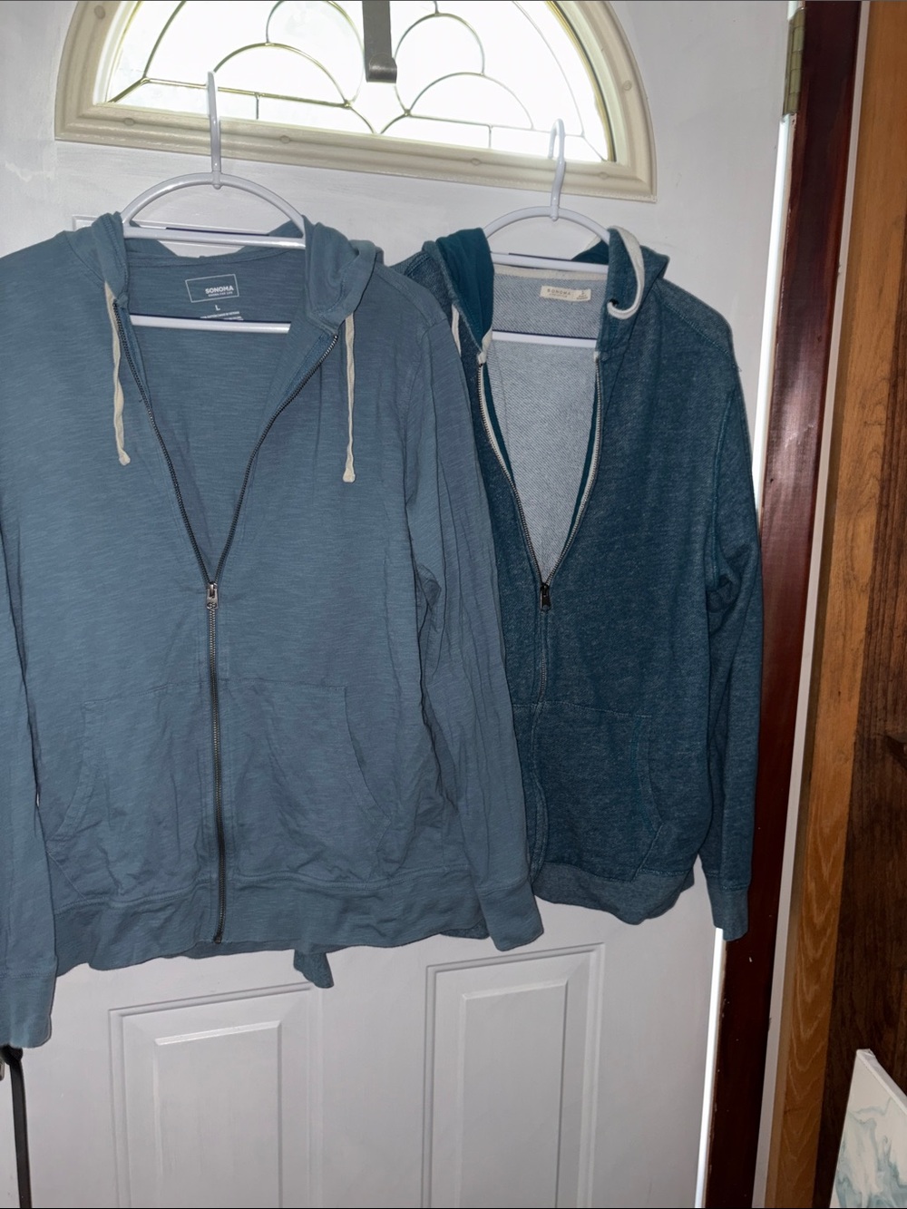 Bundle 2 Sonoma Men's Teal Zip-Up Hooded Sweatshirts
